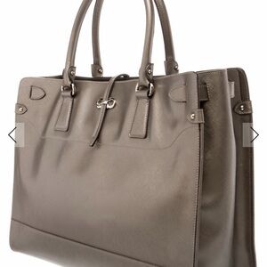 Salvatore Ferragamo Taupe Laptop Bag